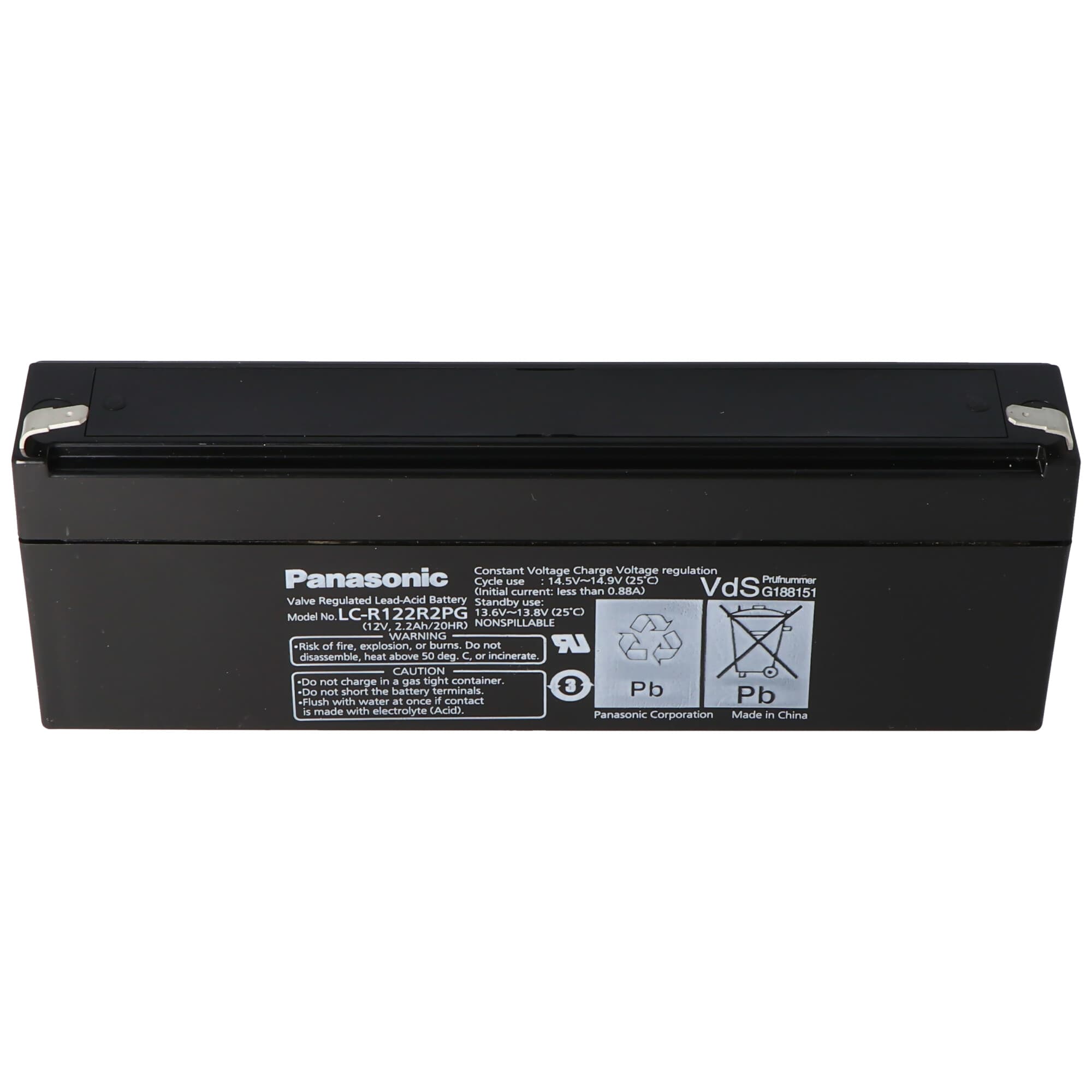 Batterie Panasonic LC-R122R2PD Batterie LC-R122R2PG 12 Volts 2.2Ah