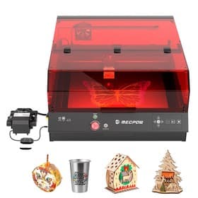 Mecpow X4 Pro Graveuse Laser 22W Classe 1 FDA Caméra Intégrée Vitesse 22000mmmin Point Laser 00801mm Arrêt dUrgence Travail Hors Ligne Couvercle de Protection Assistance Air Intégrée Compatible LightBurnLaserGRBLMKSLaser 410400mm