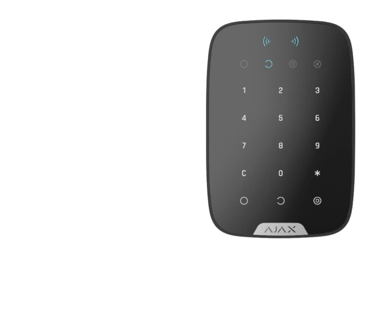 Clavier à code AJAX tactile sans fil avec lecteur de badge, noir