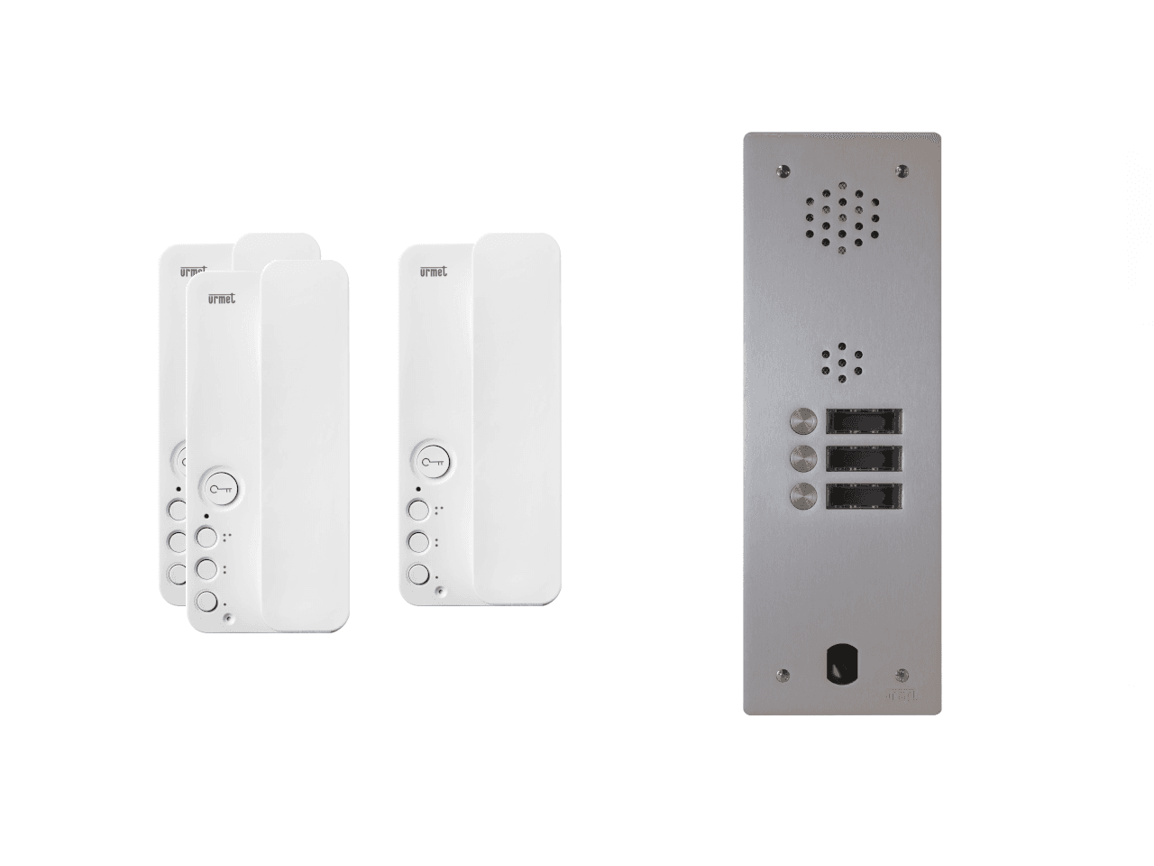 Kit interphone 1 rangée avec 3 combinés URMET Collectif