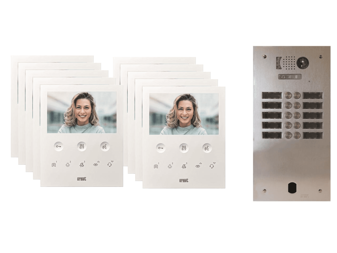 Kit visiophone 2 rangées avec 10 écrans URMET Collectif
