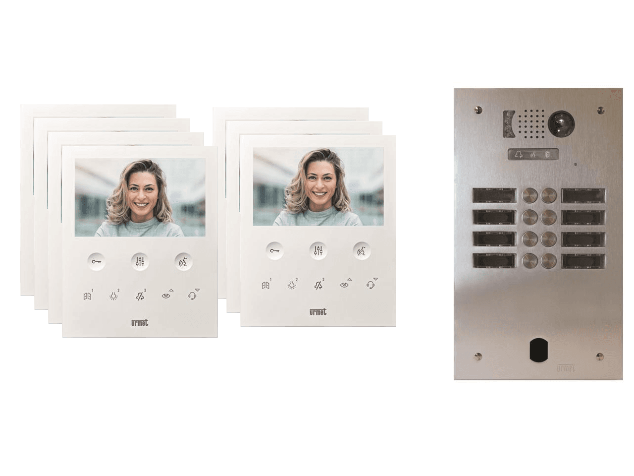Kit visiophone 2 rangées avec 7 écrans URMET Collectif